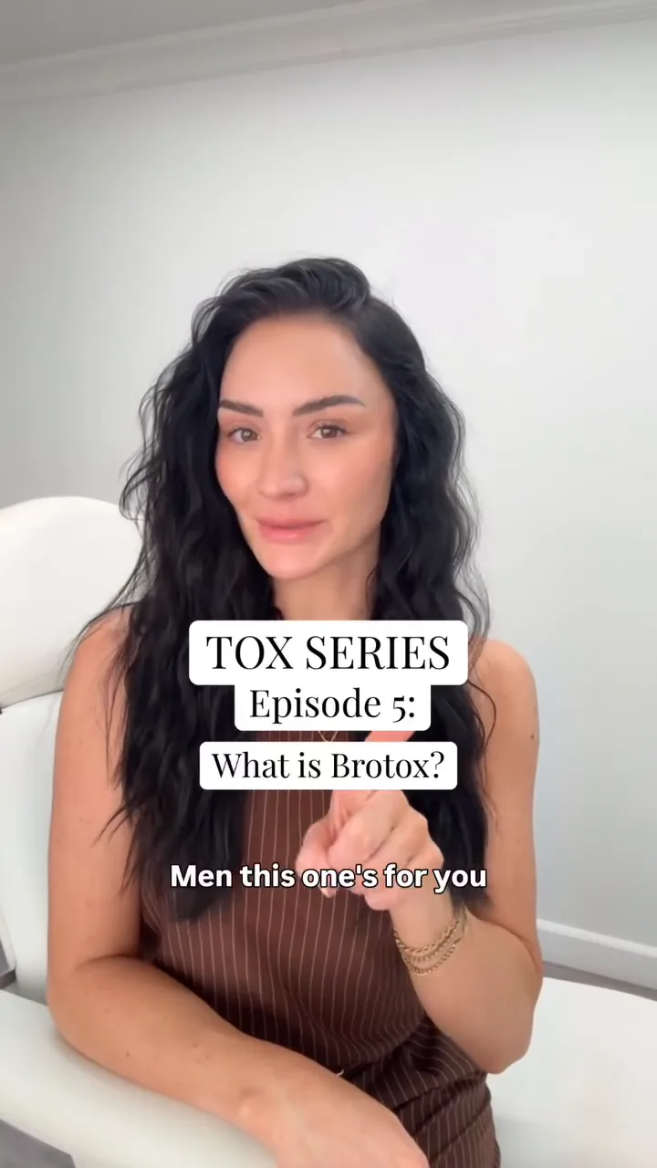 Torey Varner, RN, seated in a treatment chair at MODE in Scottsdale, opening episode five of her Tox Series, What is Brotox.