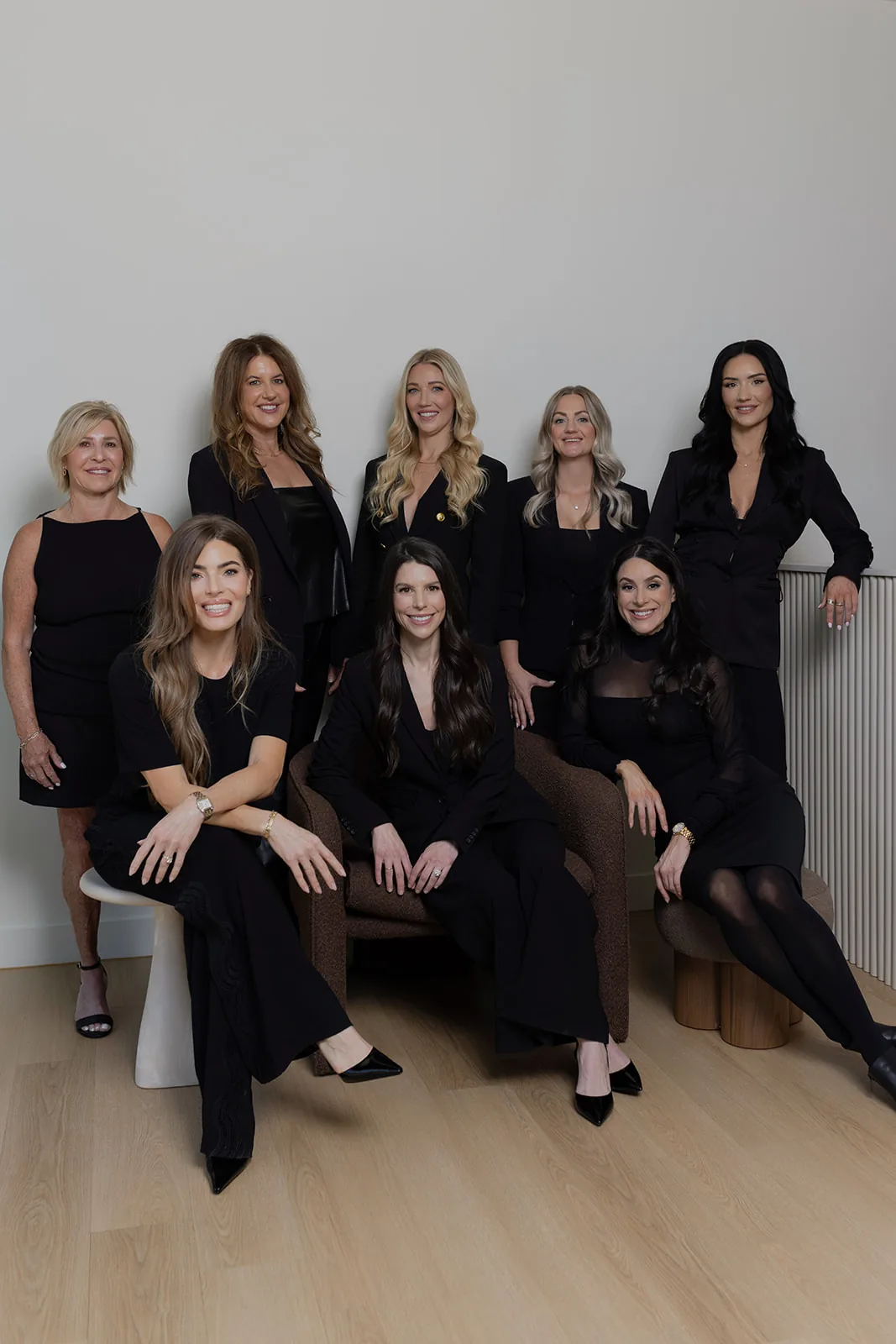 The team of MODE Aesthetics and Wellness, a provider-owned medspa in North Scottsdale, Arizona, photographed in the practice’s office.